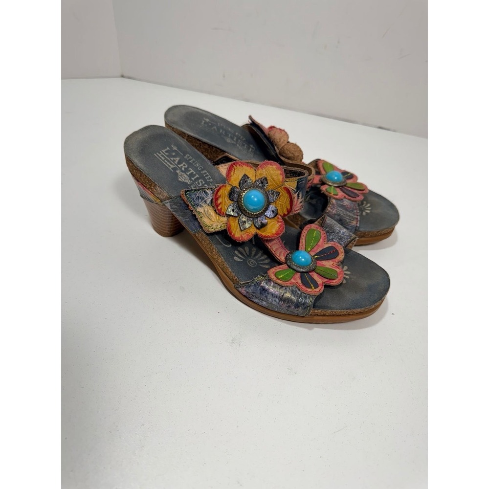 L'Artiste by Spring Step Rossie  ROSSIE Leather Sandals Shoe 36 US 6 Agalla Heel